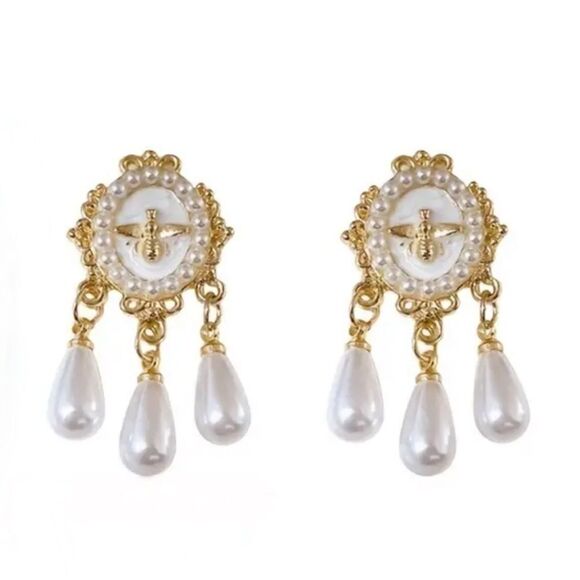 Pearl drop earrings N378 - Picture 1 of 5
